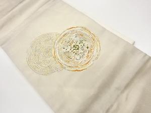 引箔鏡裏に抽象模様織出し名古屋帯